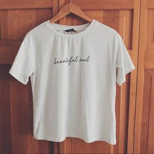 SHEIN White Beautiful Soul Tee - Size Small